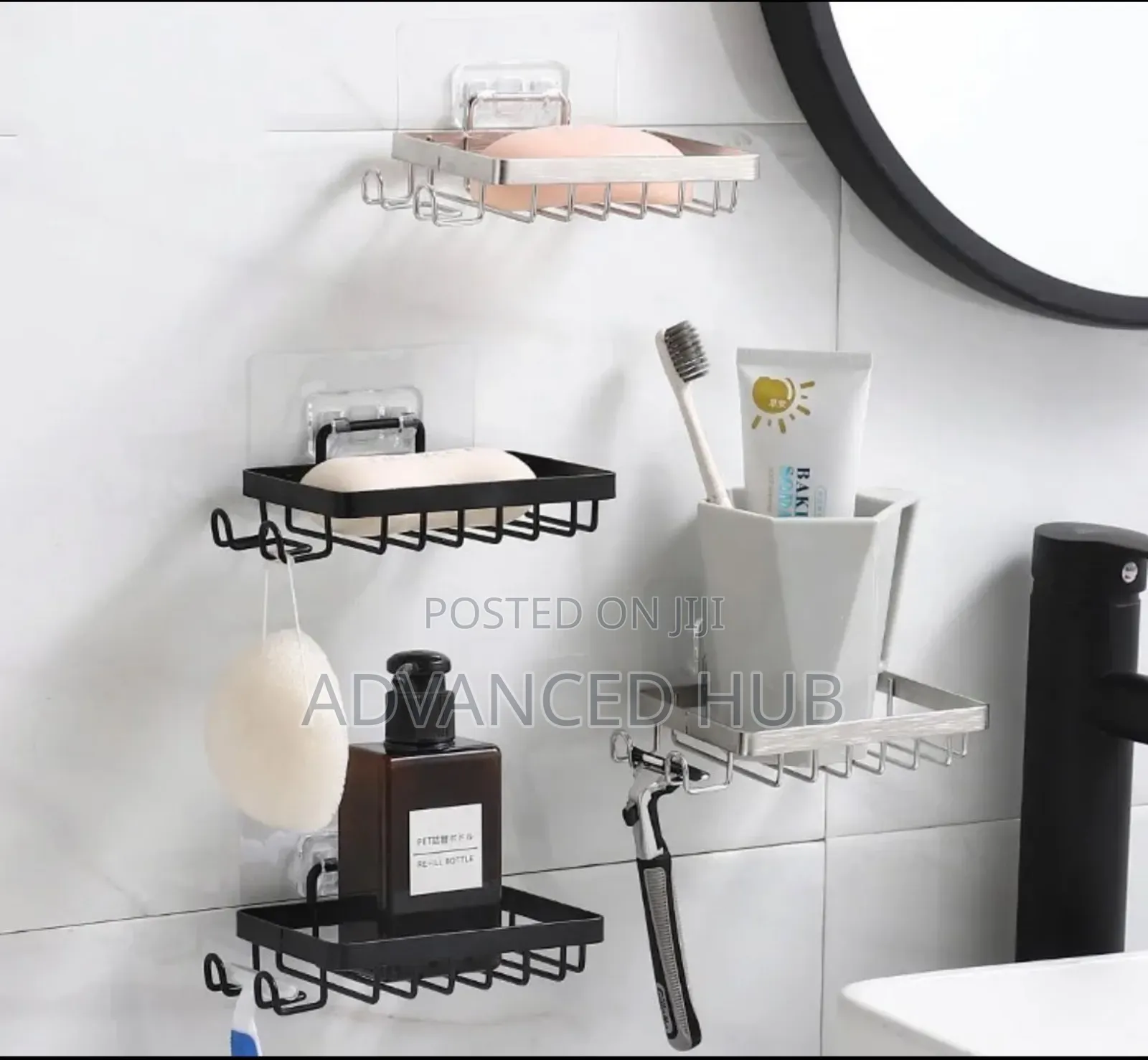 Wall Mounted Soap Rack With Hooks