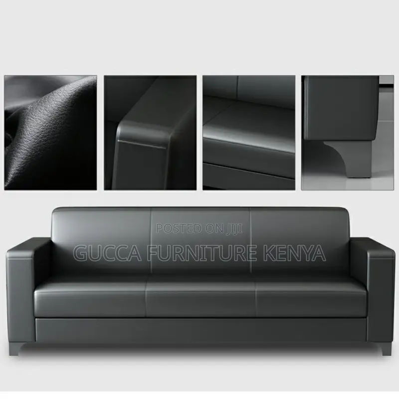Sofas:5-Seater Waterproof Leather Modern Office Sofa Set