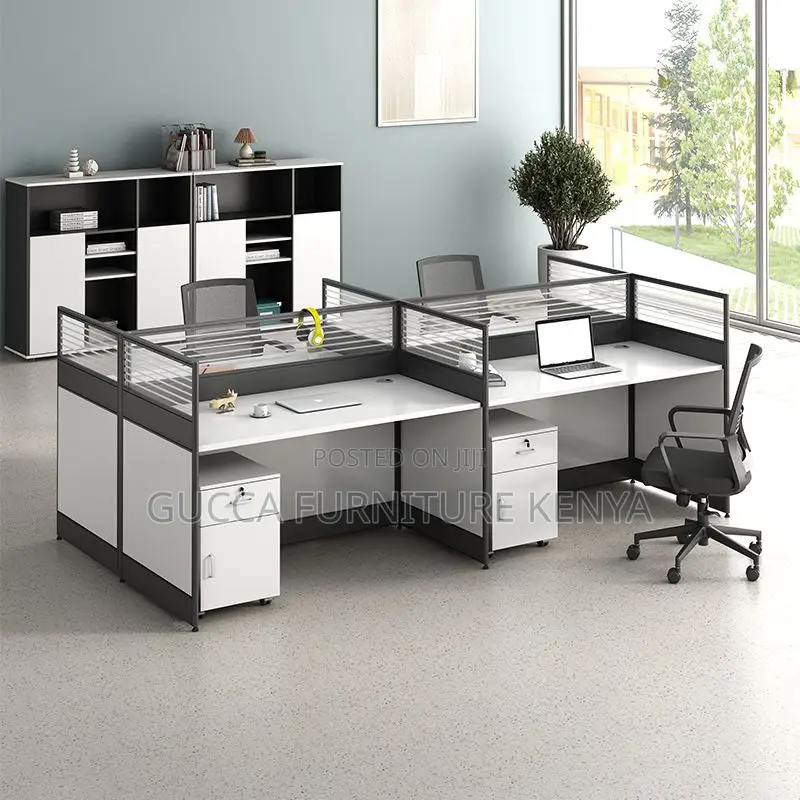 Workstations:4-Way Modern Pedestal Writing Officeworkstation