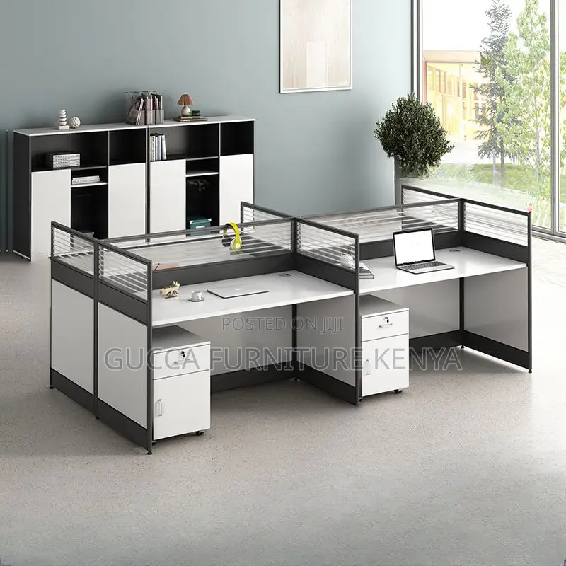 Workstations:4-Way Modern Pedestal Writing Officeworkstation