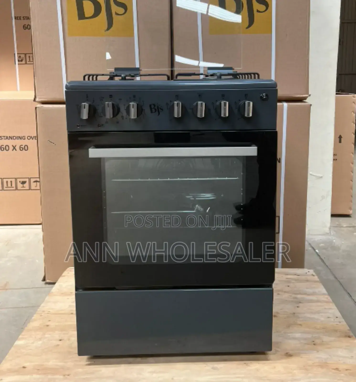 Grey BJS 60X60 3-Gas+1 Hot Plate Plus Turbo-Fan B/Jp