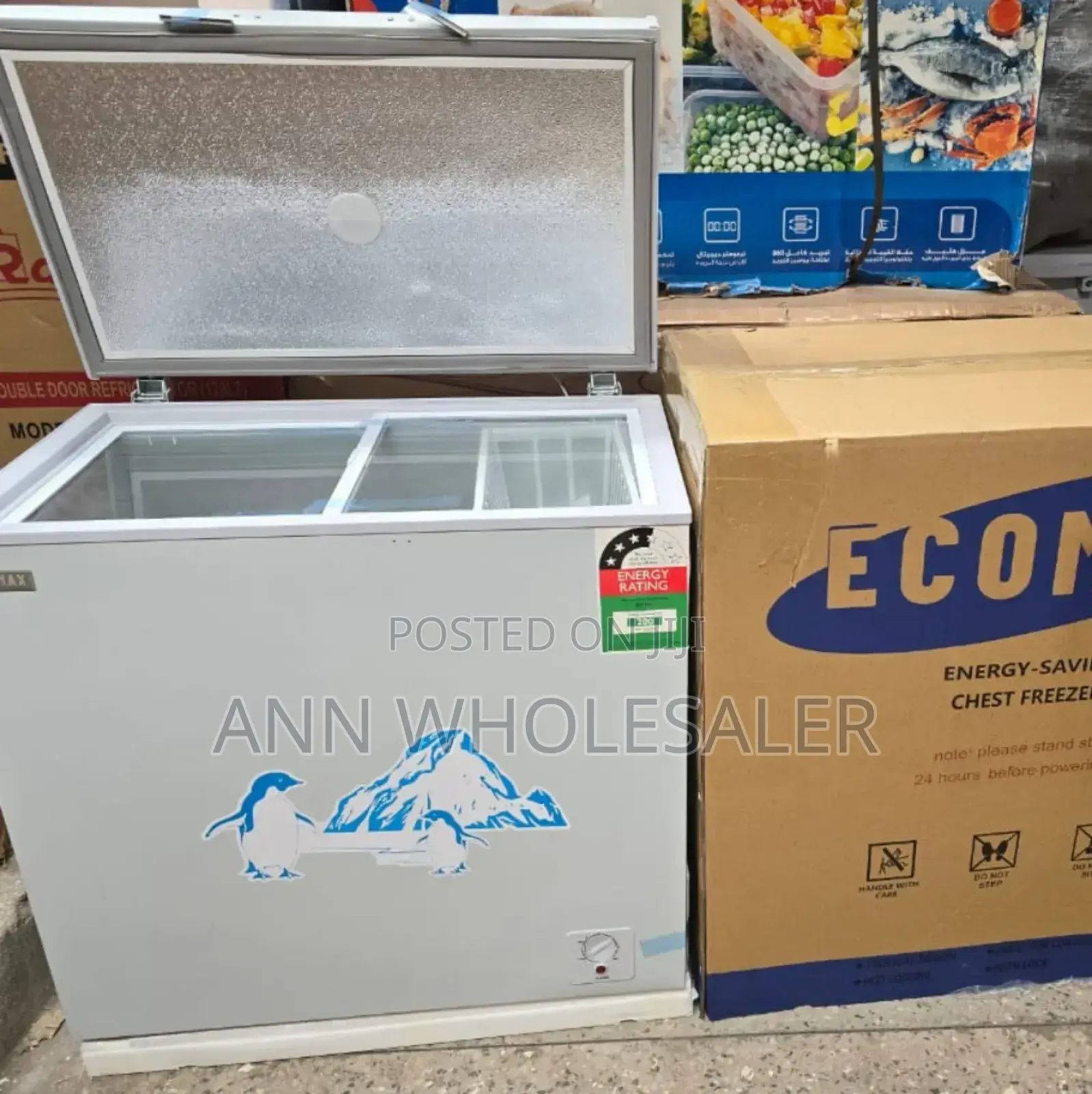 169 Litres Silver Ecomax Deep Chest Freezer E/169-Dl