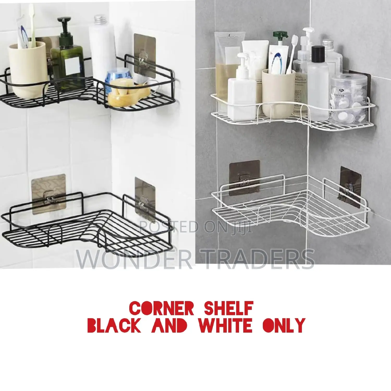 Metallic Bathroom / Kitchen Corner Shelf / Organizer