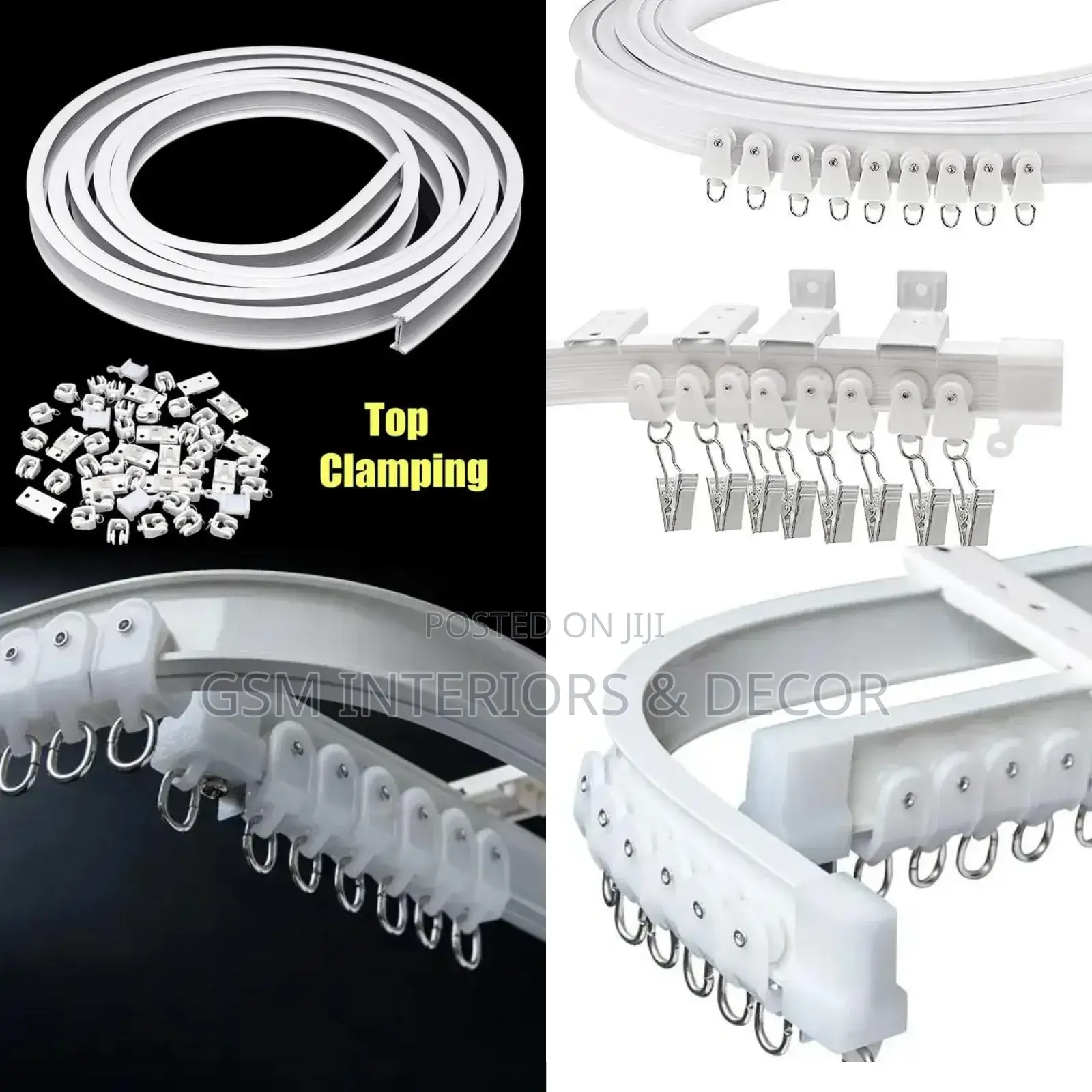Alumminium Curtain Rails Bendable White Rails