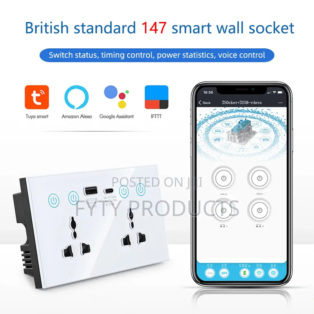 WIFI Smart Twin Scoket With Type C Port