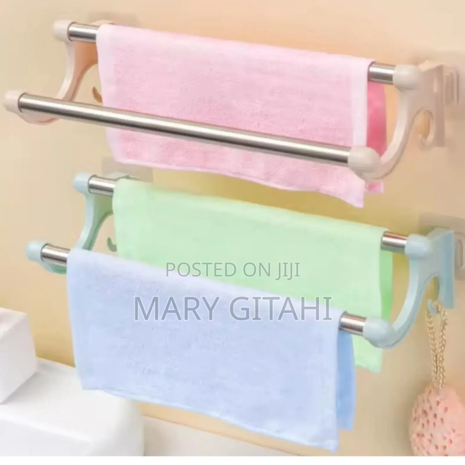 *54cm Self Adhesive Double Pole Towel Holder, at 