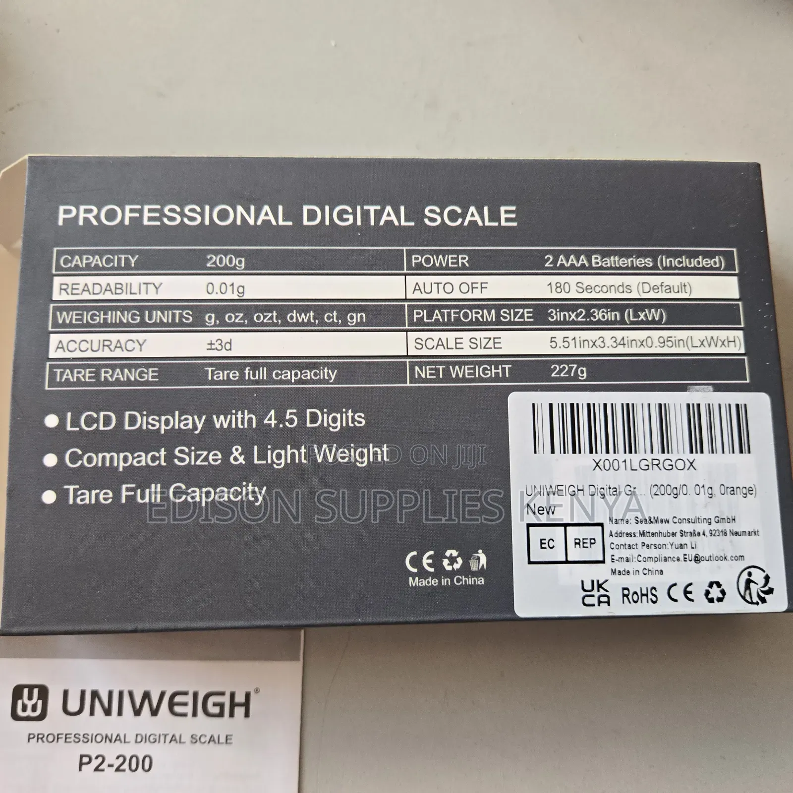 Uniweigh Digital Precision Ring Scale Jewelry Gram Scale 200