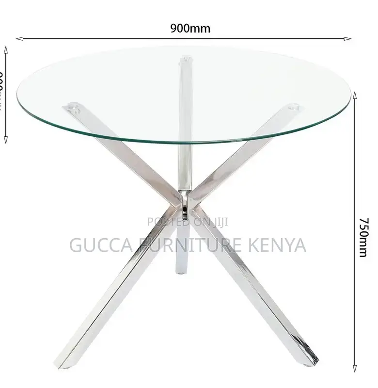 Dining Tables: Elegant Round Tempered Glass Dining Table