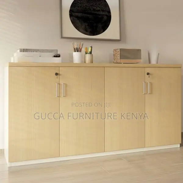 Cabinets:2-Dooroffice Tan Scratch Resistant Credenza Cabinet