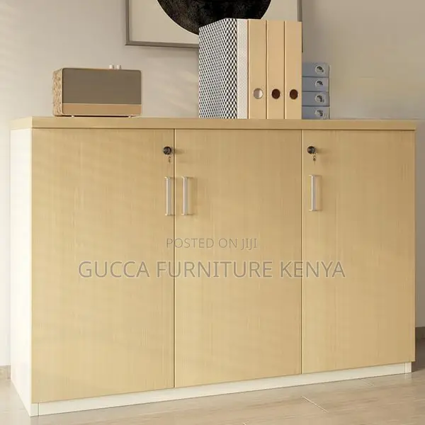 Cabinets:2-Dooroffice Tan Scratch Resistant Credenza Cabinet
