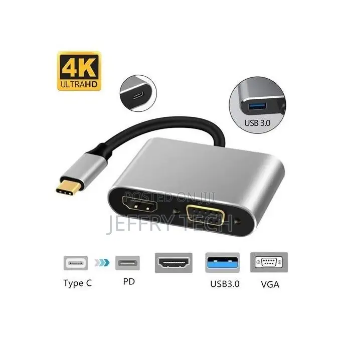 4 in 1 Type C Adapter With HDMI USB 3.0 VGA TYPE C PORT