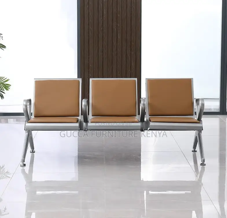 Benches: Heavy Duty Steel Public 3-Seat Waiting Bench