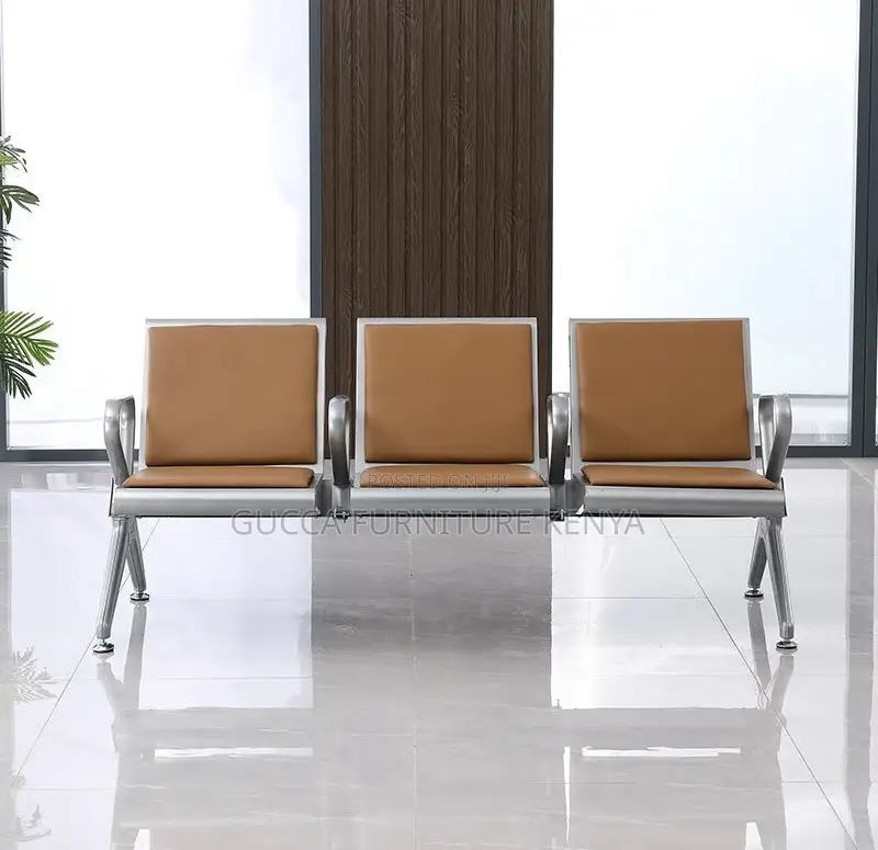 Benches: Heavy Duty Steel Public 3-Seat Waiting Bench