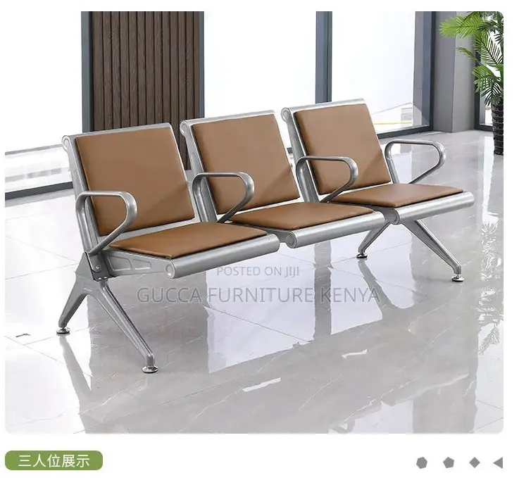 Benches: Heavy Duty Steel Public 3-Seat Waiting Bench