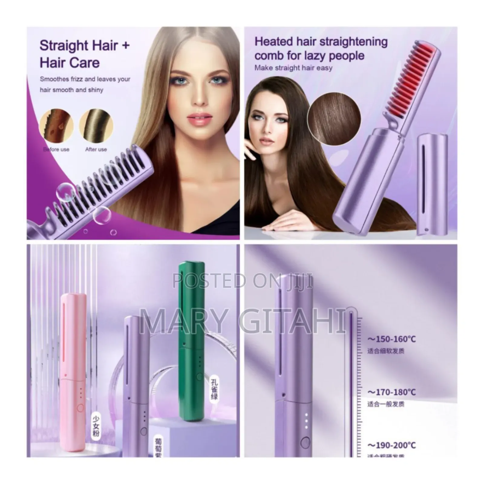 Wireless Hair Straightening Comb at 