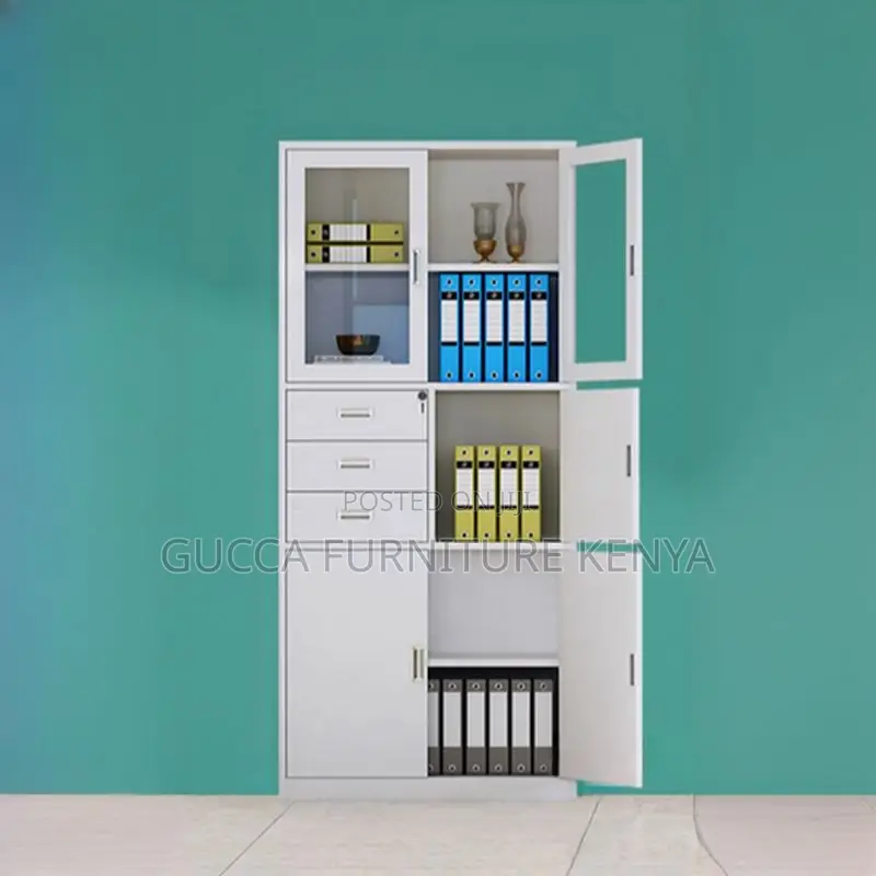 Cabinets: White Steel Supplies Storage Cabinet With Safe