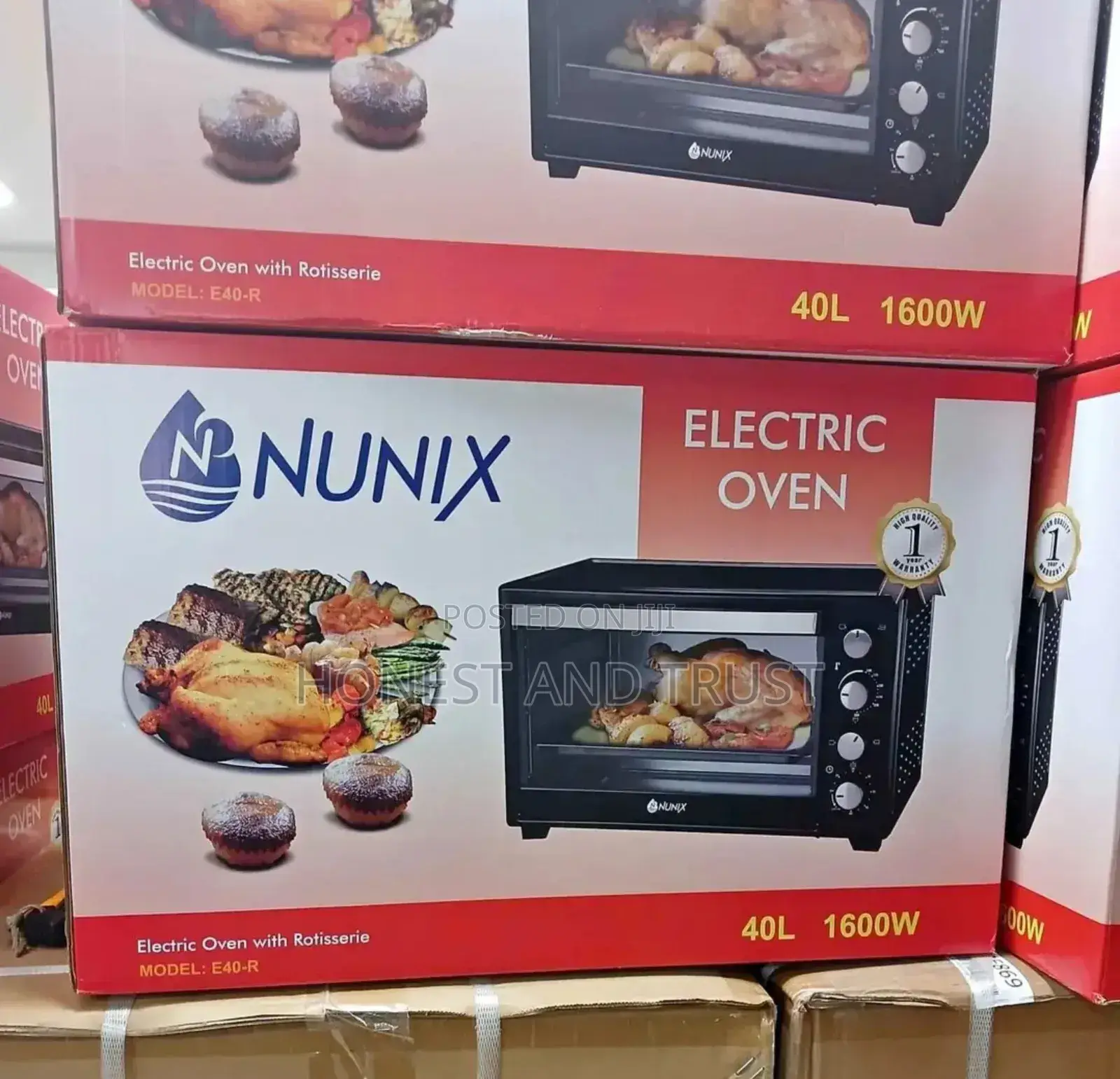 Nunix Electric Rotisserie Oven 40 Litres Baking Grilling