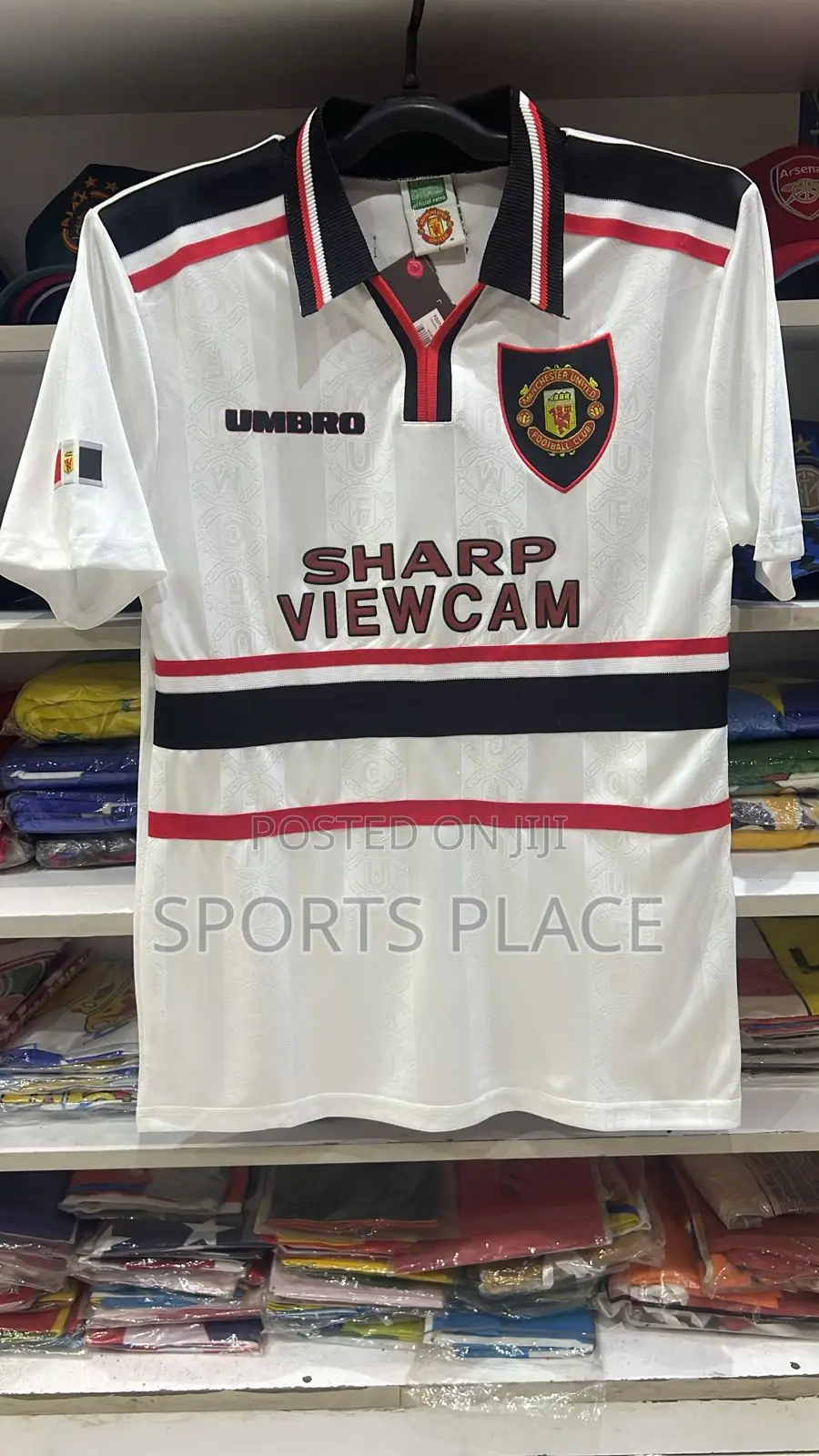 Manchester United Sharp White 1997/98 Retro Jersey