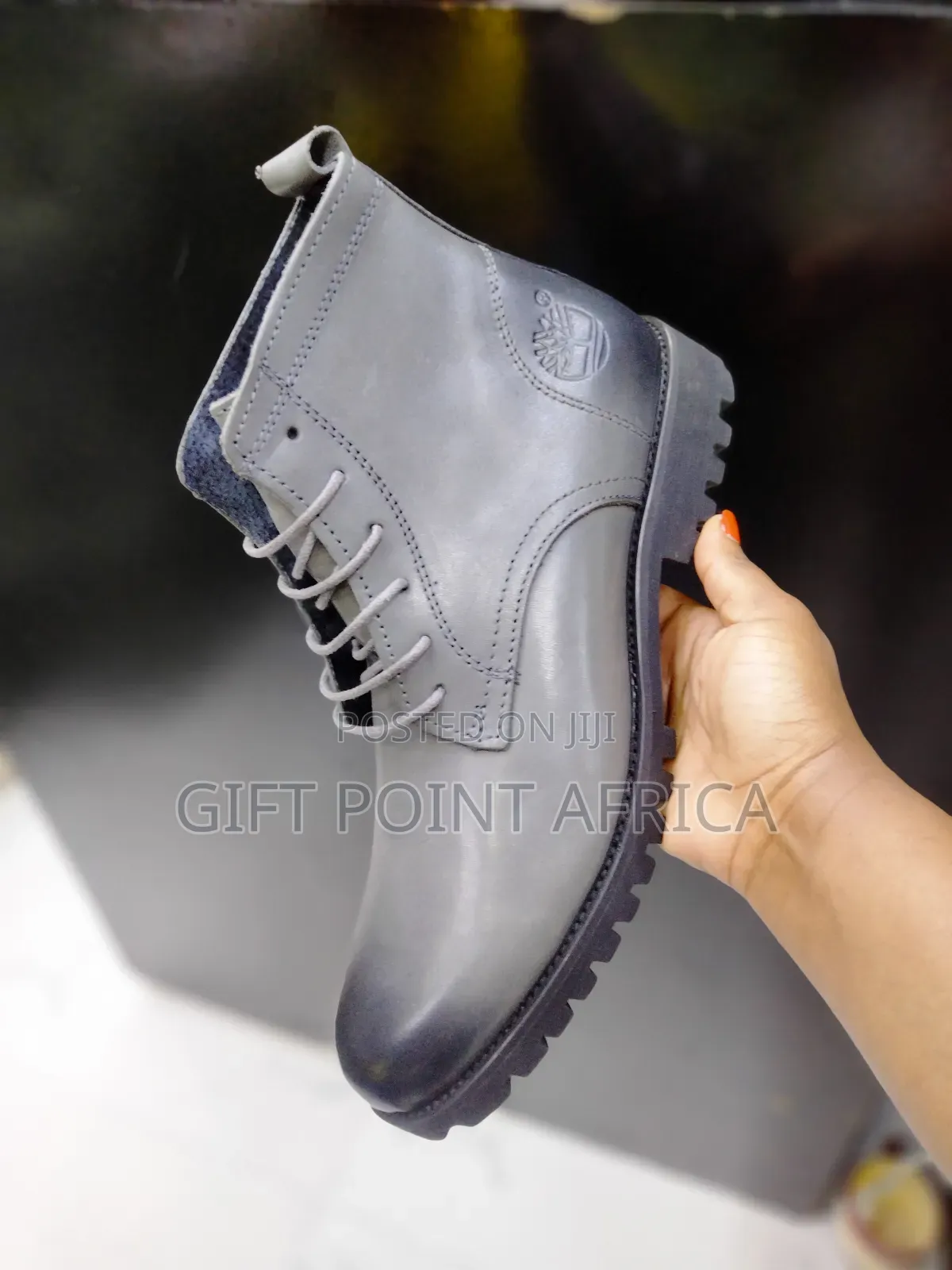 Grey Leather Timberland Boots for Men