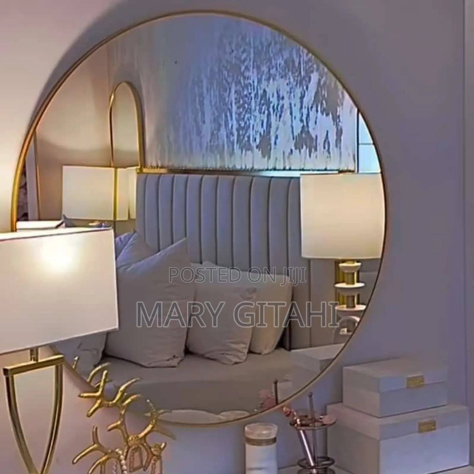 Contemporary Round Mirror for Bathroom Vanity,£