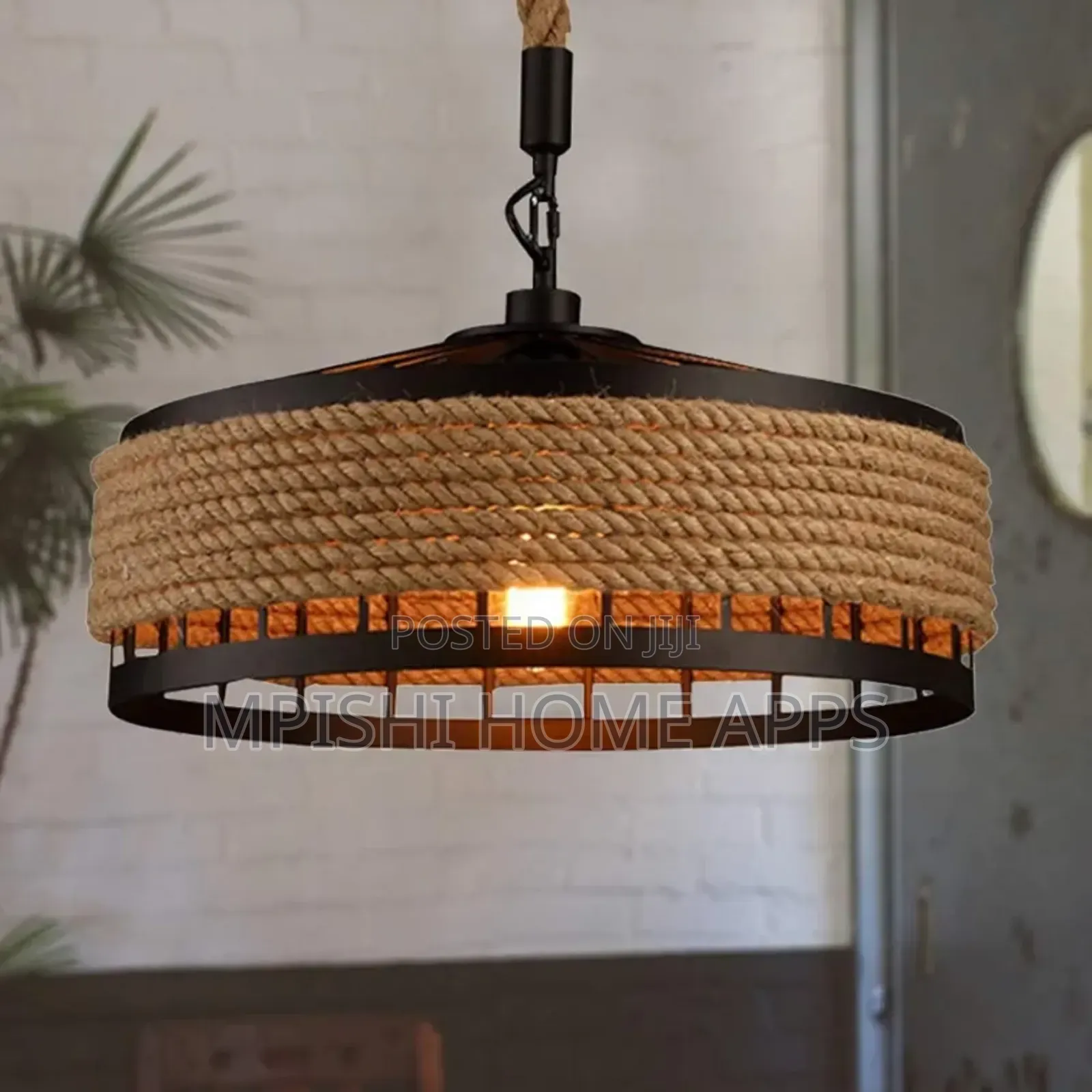Hemp Rope Pendant Light 30cm