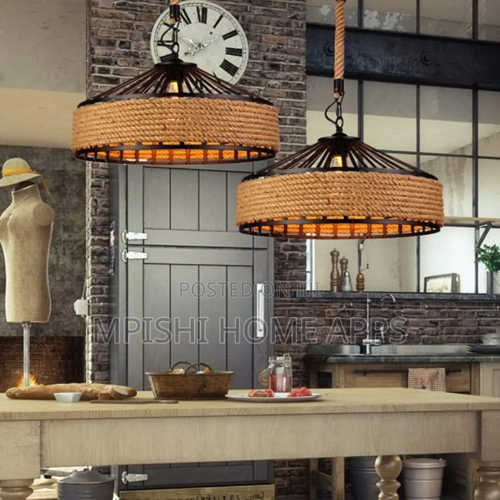 Hemp Rope Pendant Light 30cm