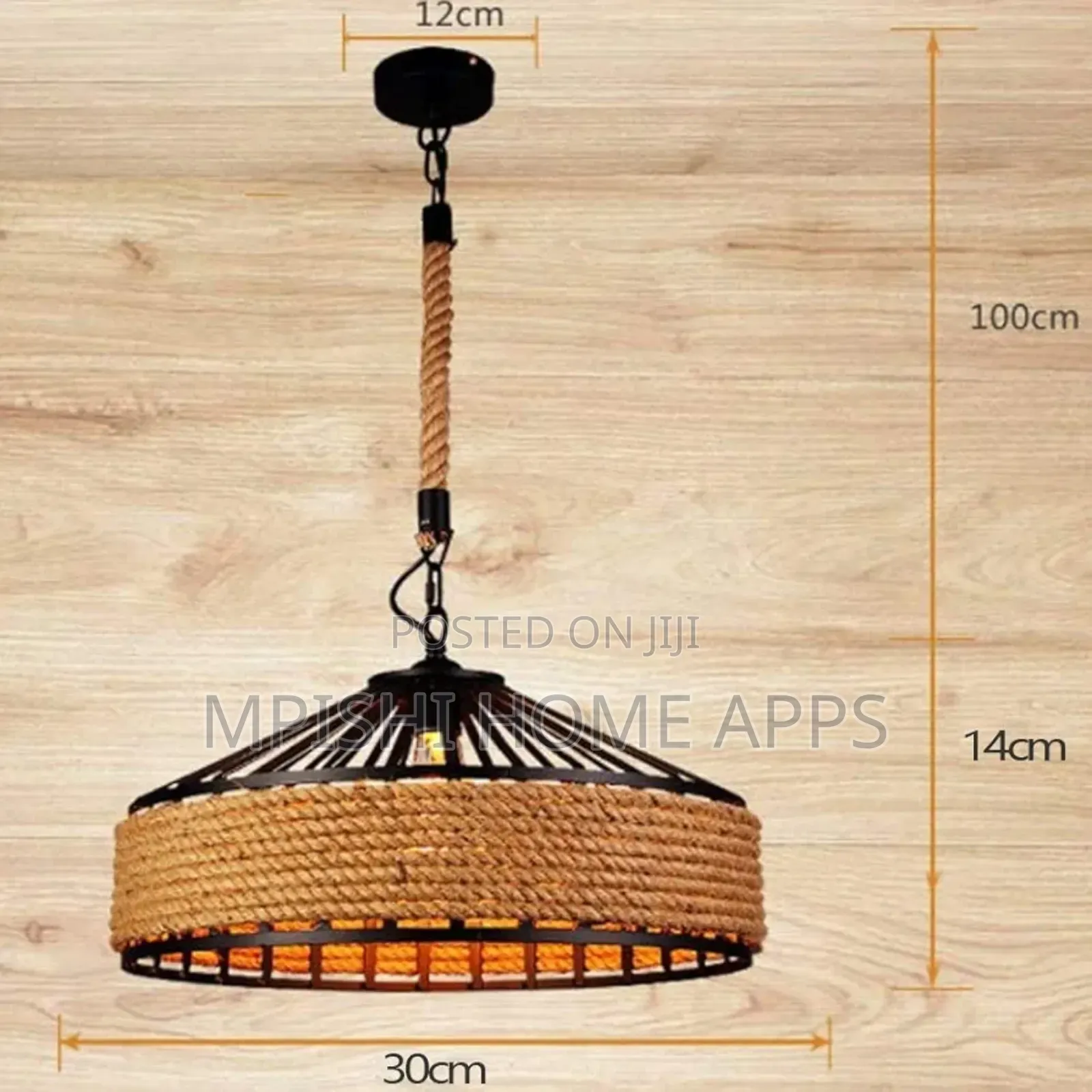 Hemp Rope Pendant Light 30cm