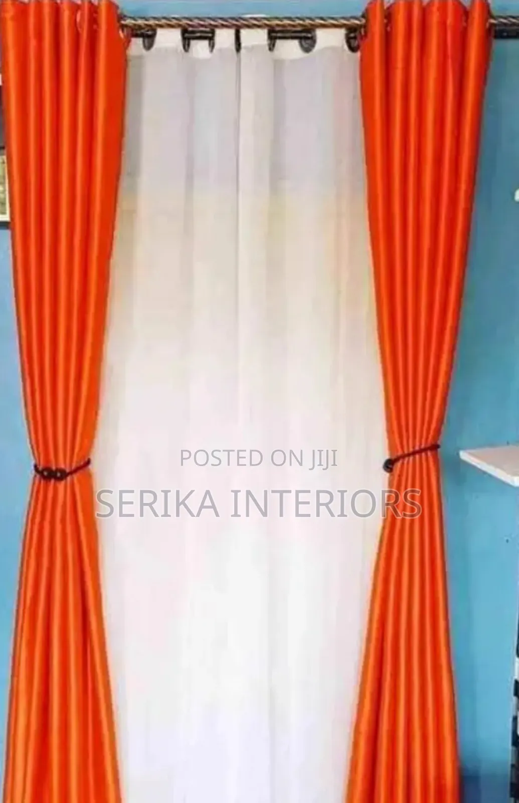 Orange and White Curtains Curtains