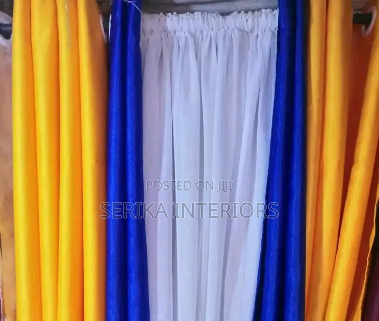 Yellow and Blue Curtains Curtains