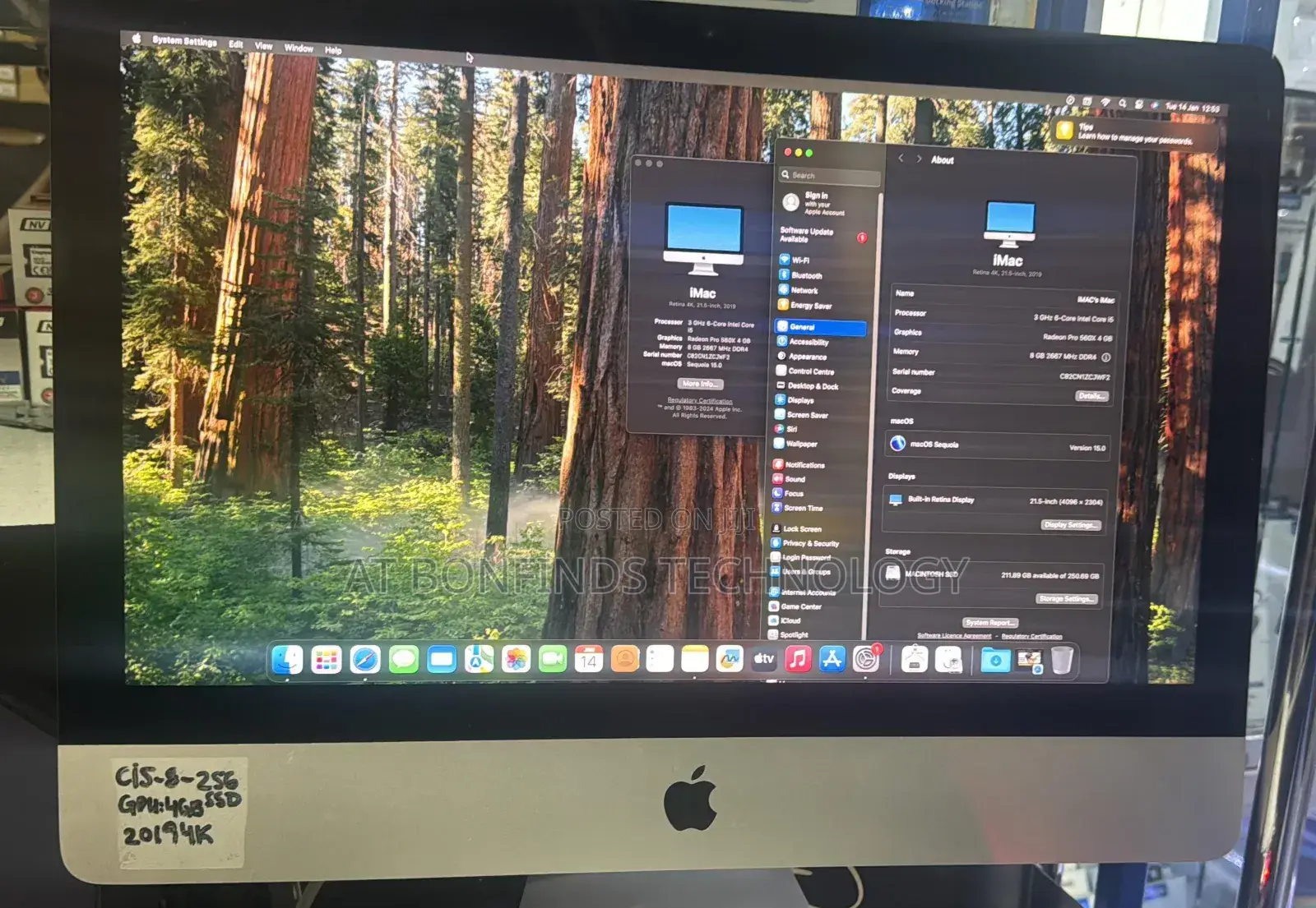 Desktop Computer Apple iMac 8GB Intel Core I5 SSD 256GB