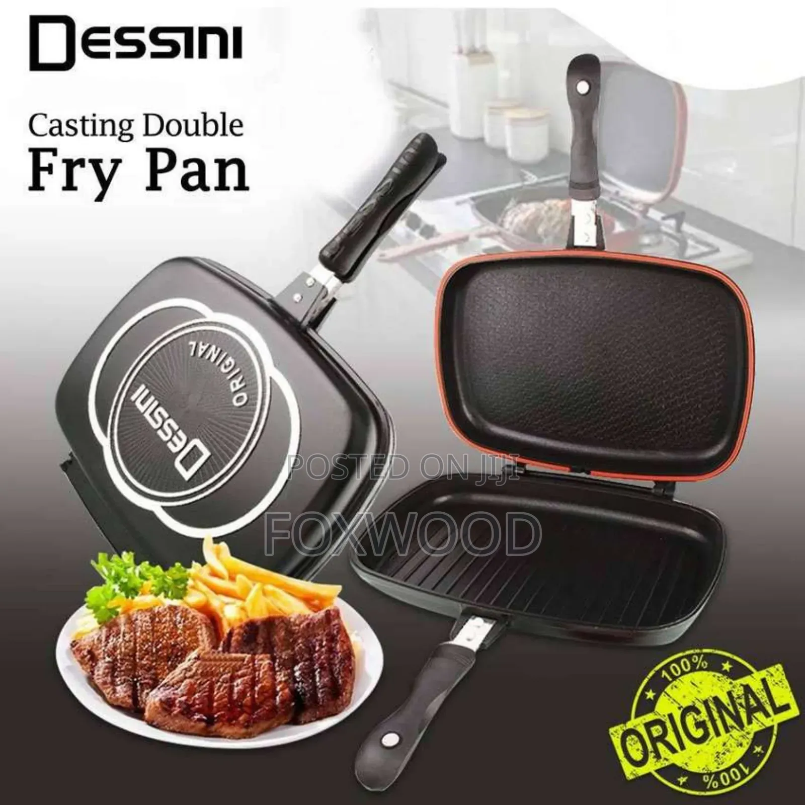 BBQ Grill Pan Cooking Double Pan 40 Cm