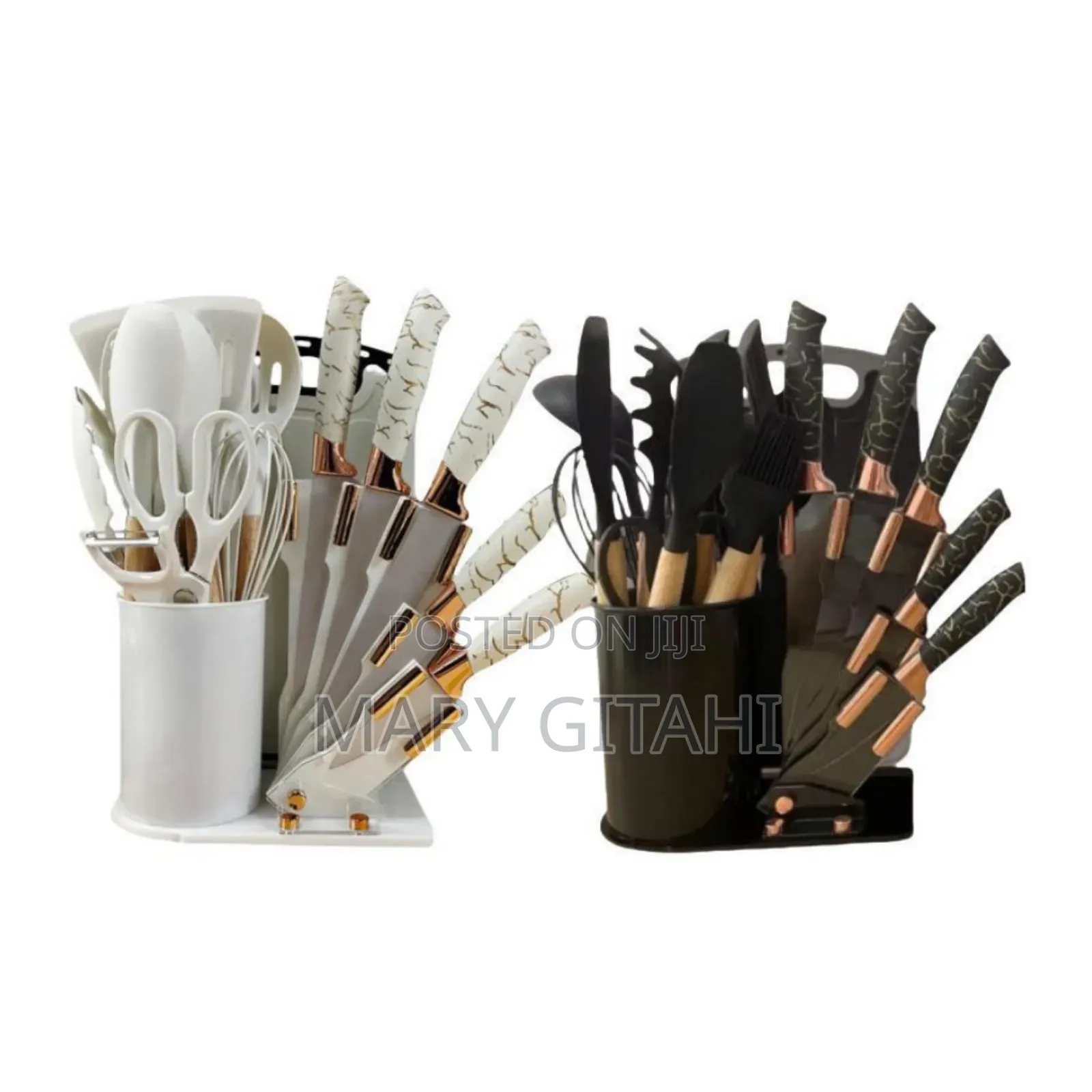 19pcs Heat Resistant Silicone Cooking Kitchen Spoon Set#