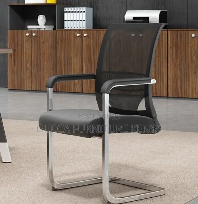 Office Chairs: Mesh Steel Bow Fixed Office Guest Chair