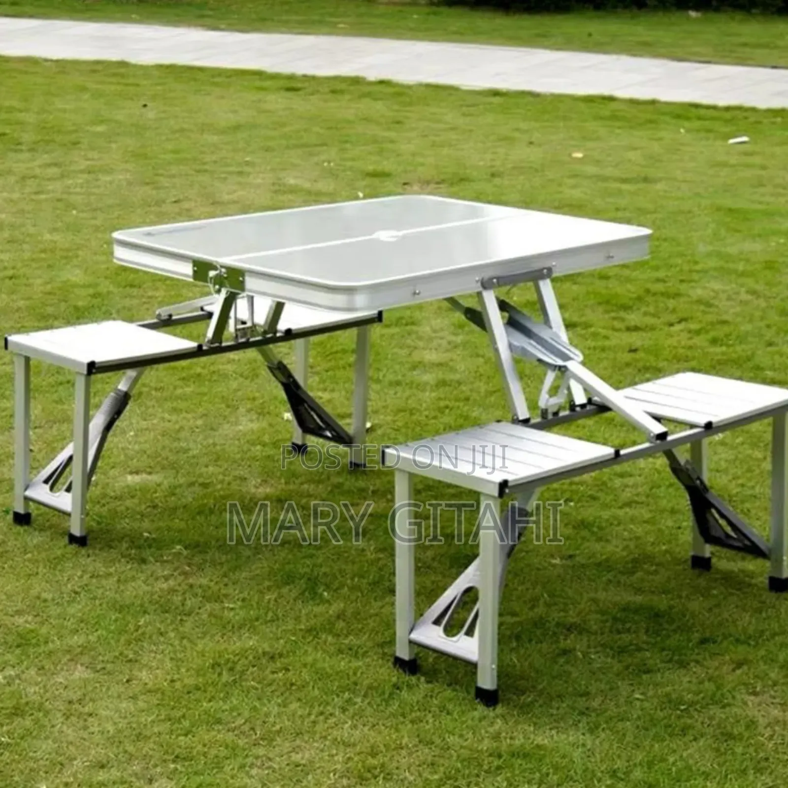 Portable Picnic Camping Chair and Table Set With 4 Seats