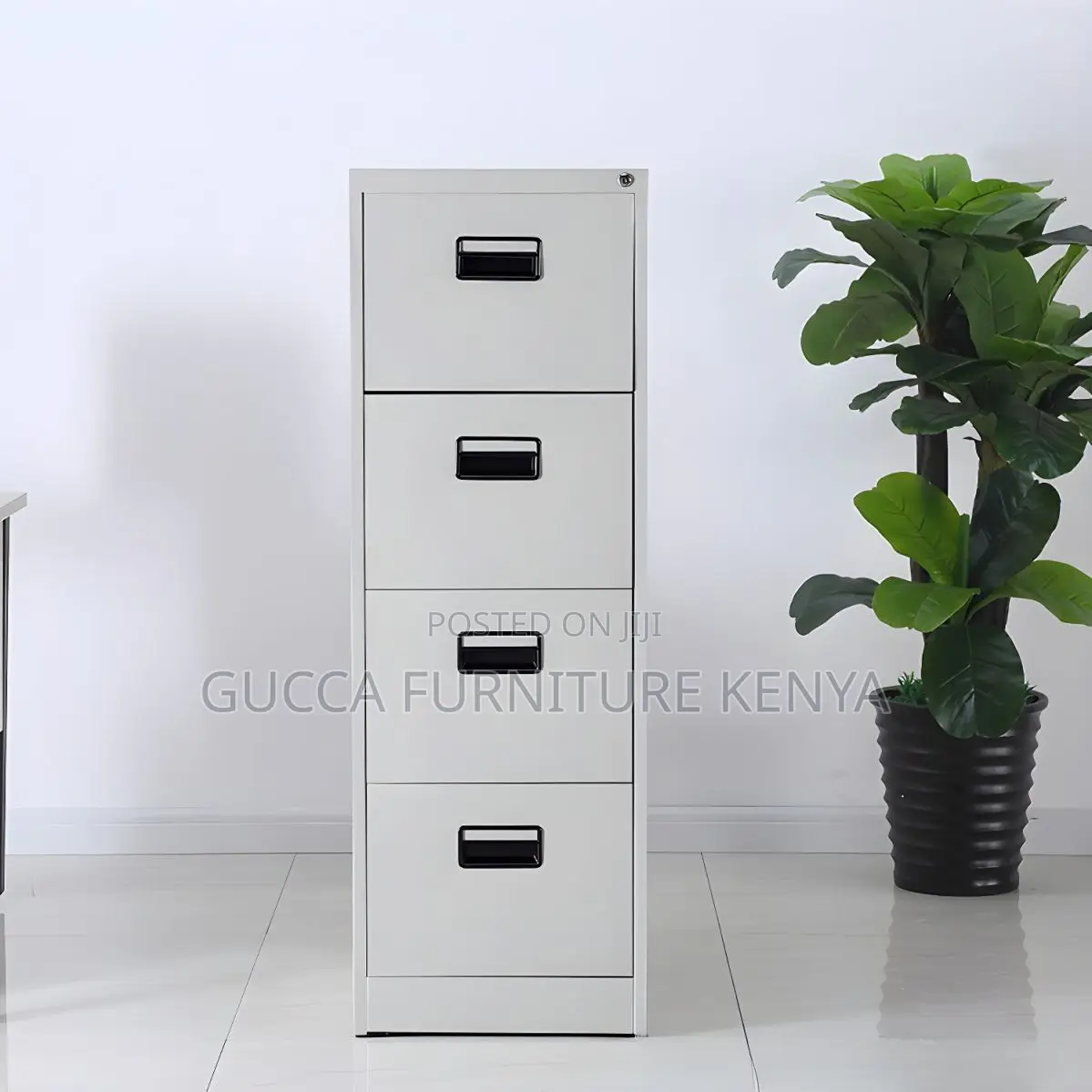 Cabinets:4-Drawer Simple Steel Frame Office Cabinet