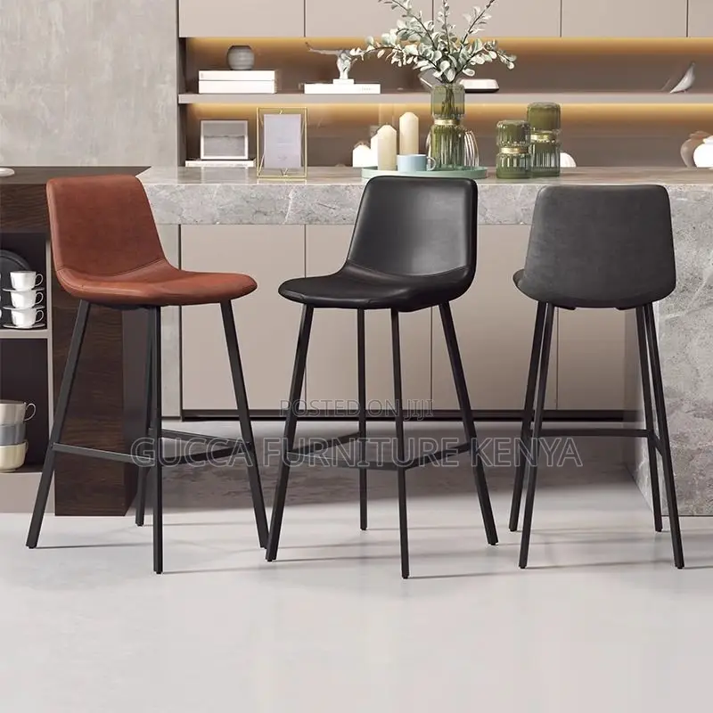 Home Chairs: Stylish Bar Stools in Modish Rawhide Seat