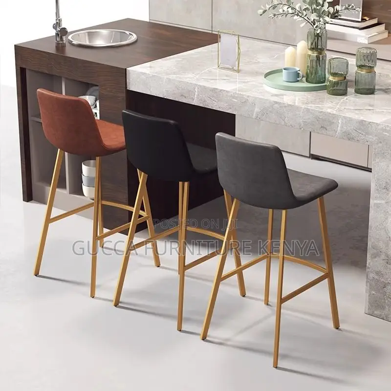 Home Chairs: Stylish Bar Stools in Modish Rawhide Seat