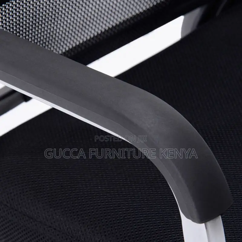 Office Chairs: Mesh Black Fixed Chrome Waiting Chair