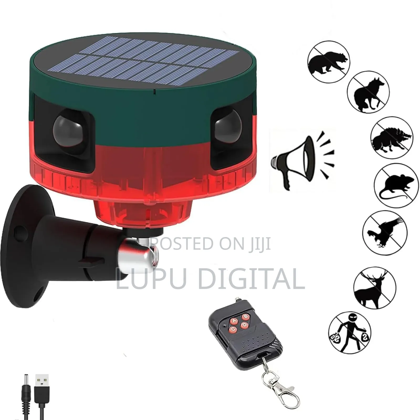 Solar Motion Sensor 129db Siren Sound Strobe Light Alarm