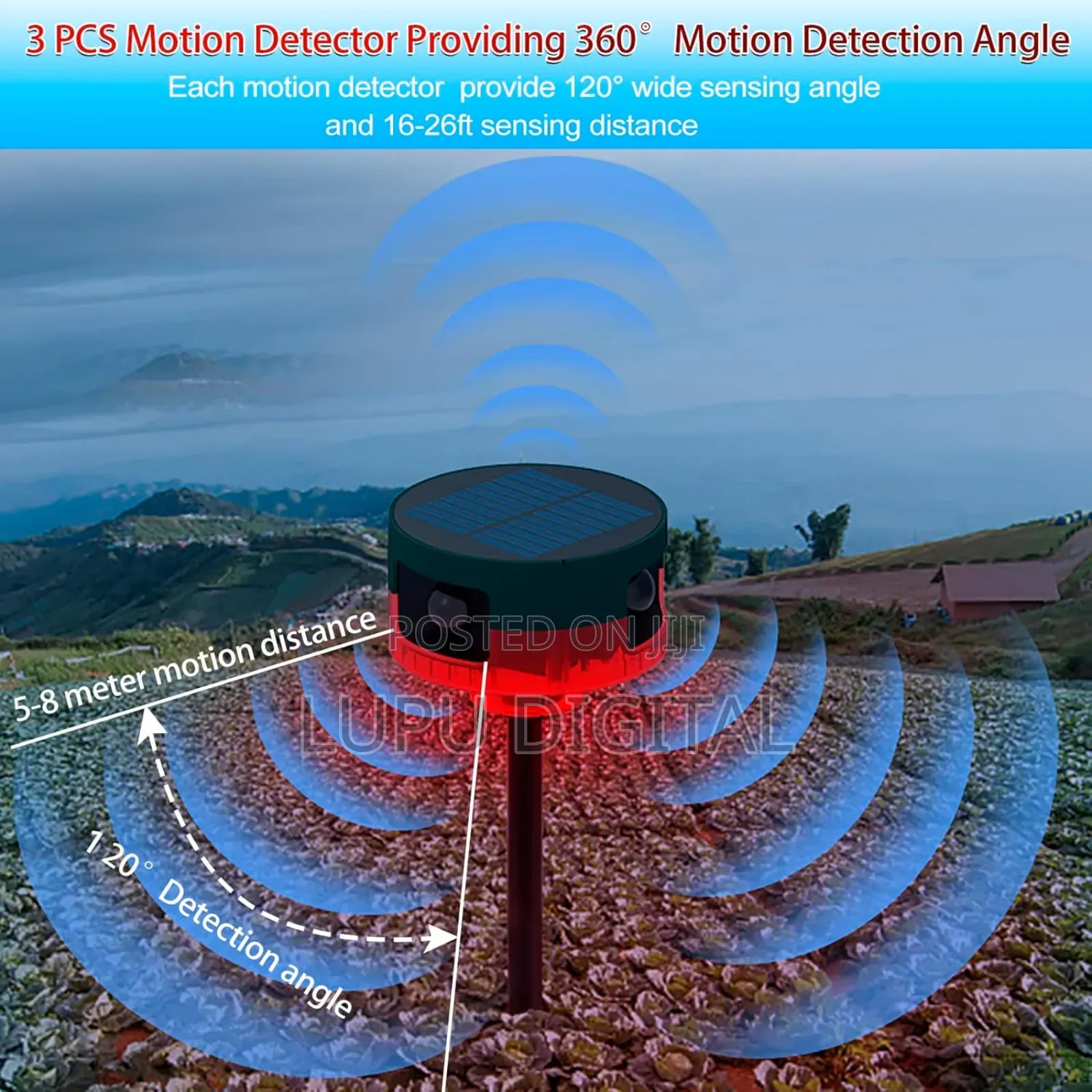 Solar Motion Sensor 129db Siren Sound Strobe Light Alarm