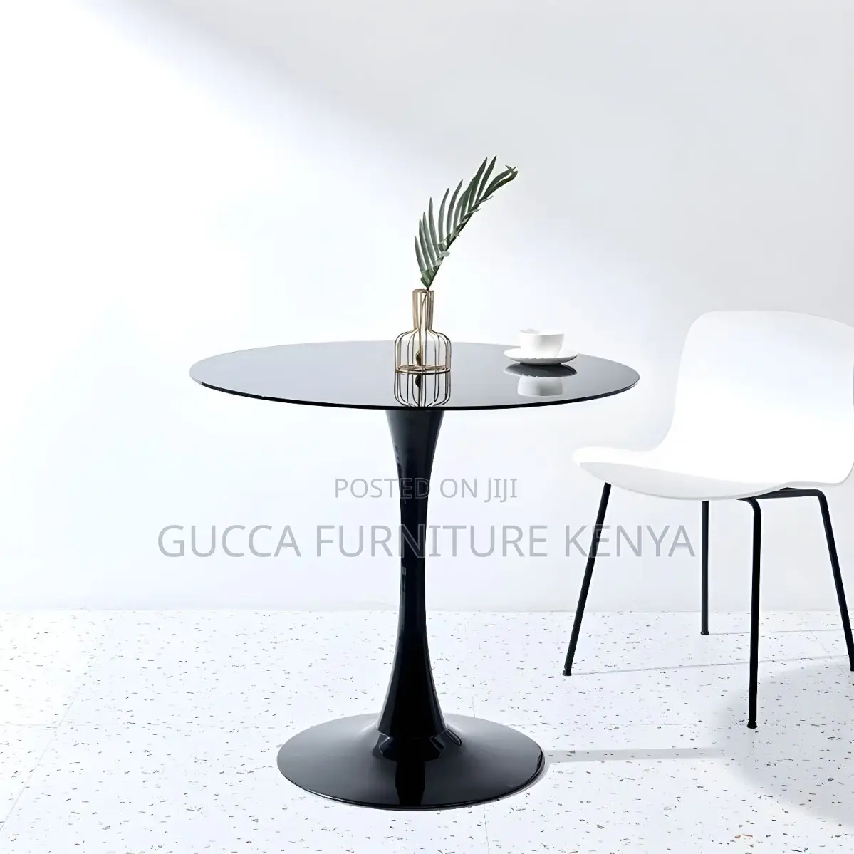Dining Tables: Scandinavian Style Round Marble Top Table