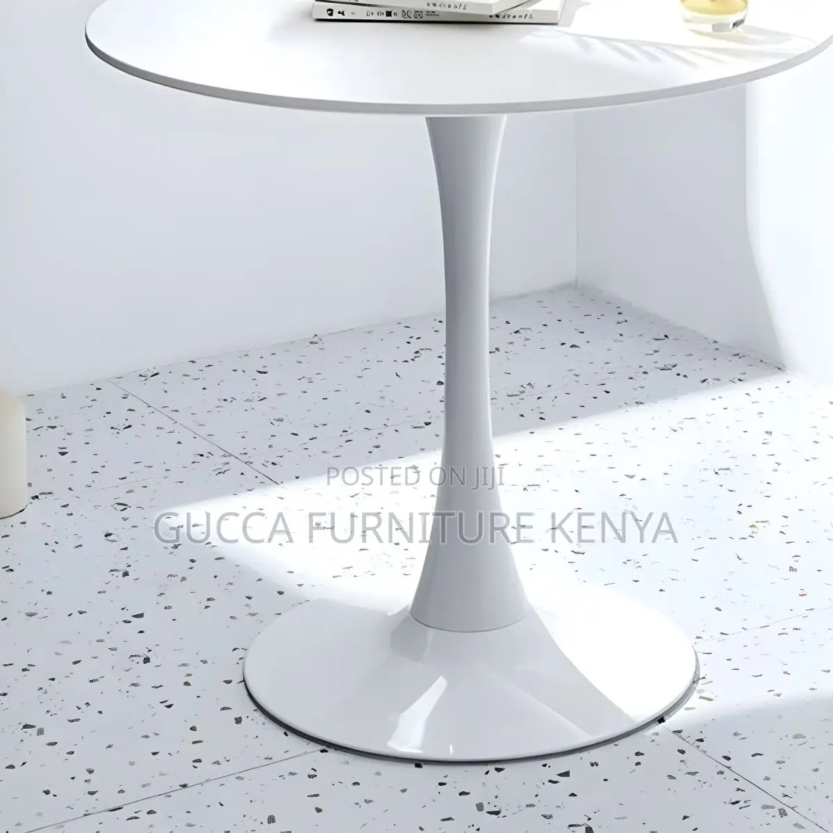 Dining Tables: Scandinavian Style Round Marble Top Table