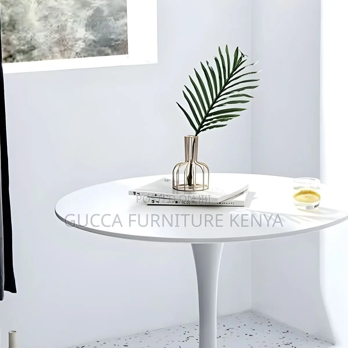 Dining Tables: Scandinavian Style Round Marble Top Table