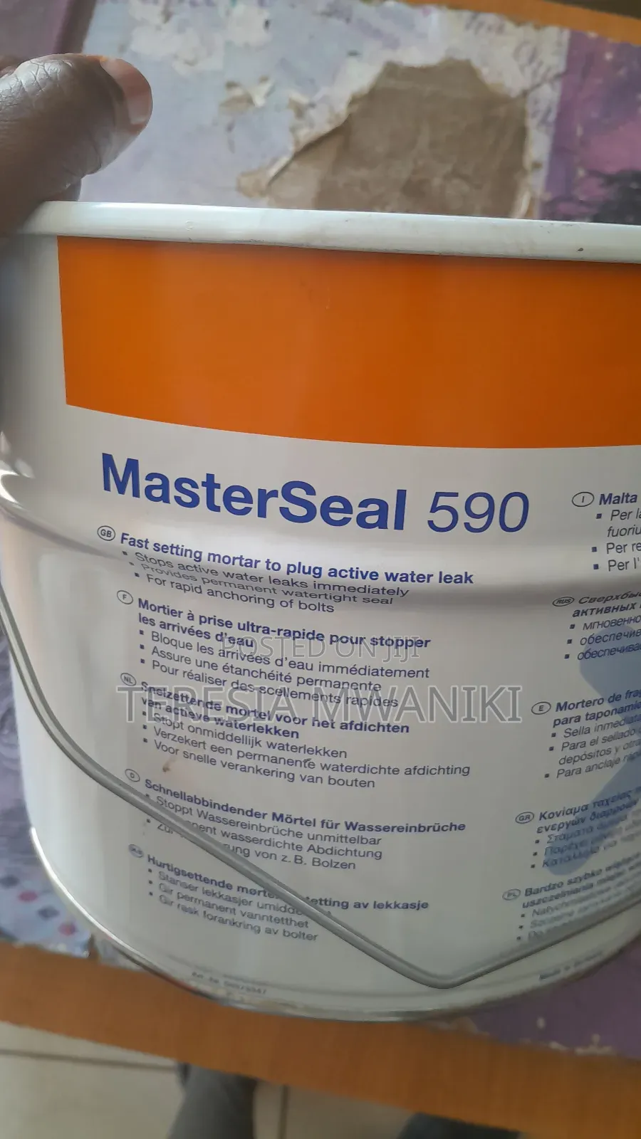 Masterseal 590, Fast Setting  Mortar For Active  Water Leak.
