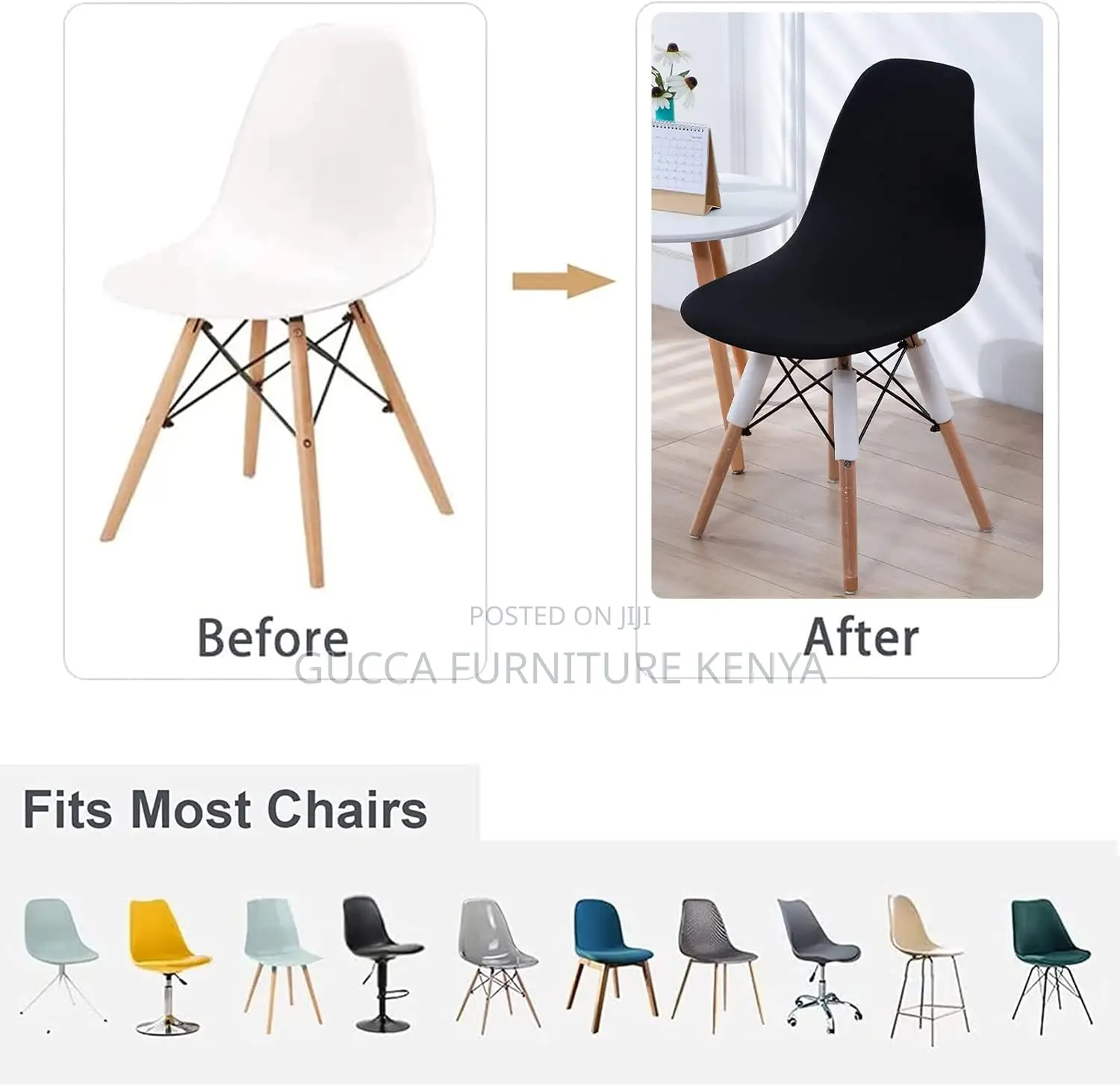 Home Chairs: Black Eames Plastic Home Modern Dining Chair