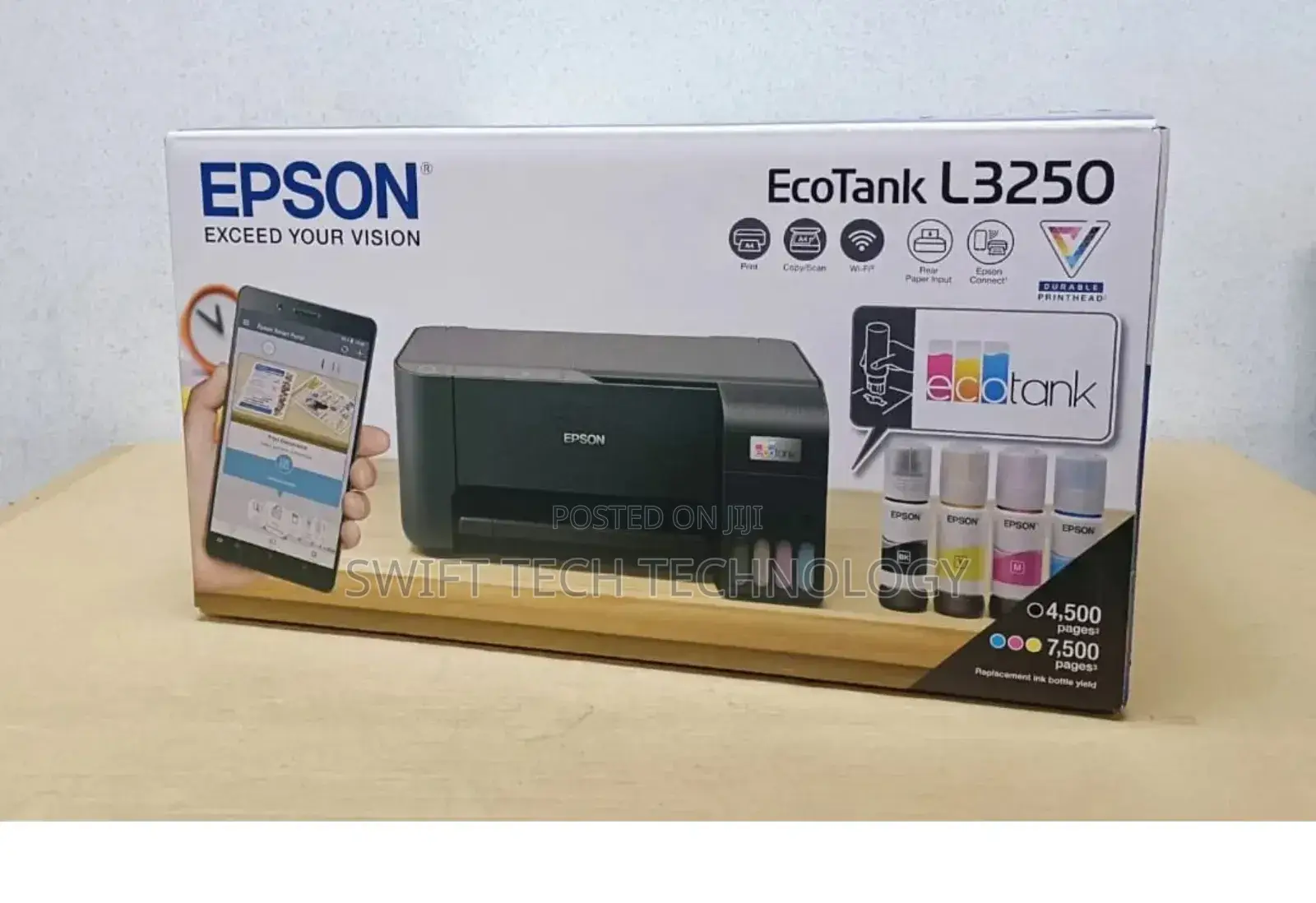 Epson Ecotank L3250 A4 Wifiwireles All Inone Ink Tan Printer