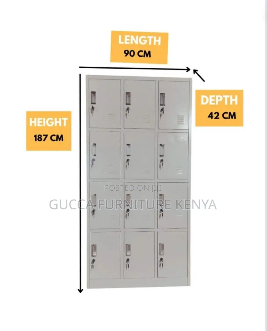 Cabinets:12-Lockable Doors Steel Storage Office Cabinet