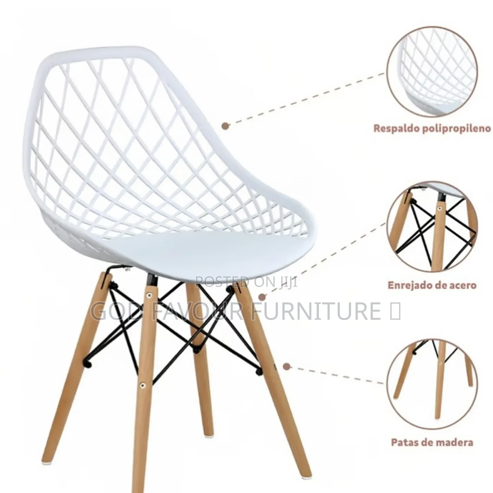 White Modern Mesh Eames Chair Kh4r