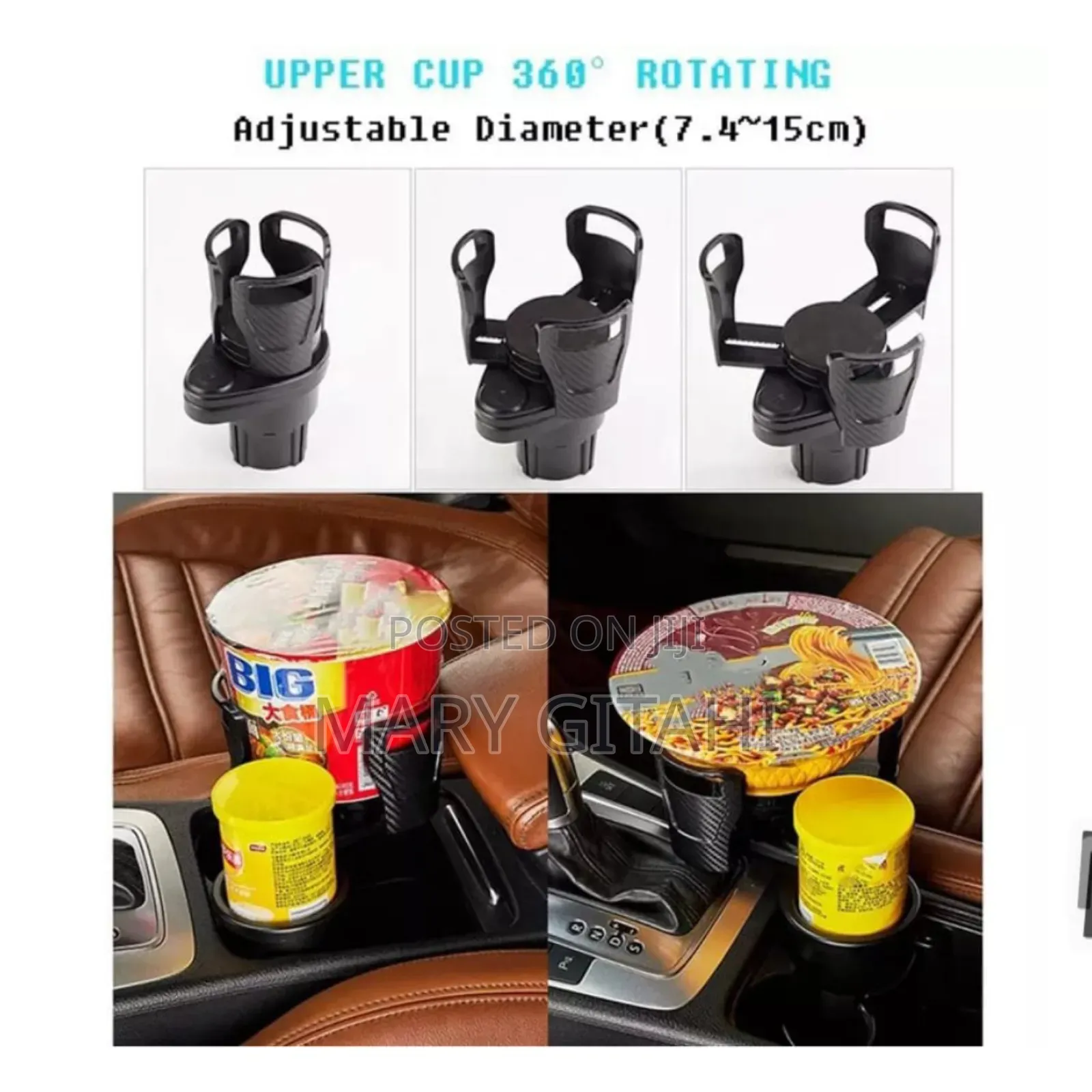 Strong Durable Expandable Dual Slot Car Cup Holder