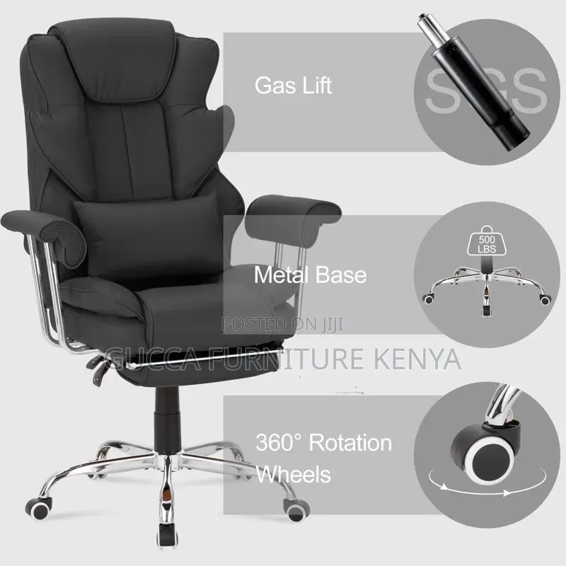 Office Chairs:Executive PU Leather Officechair With Headrest